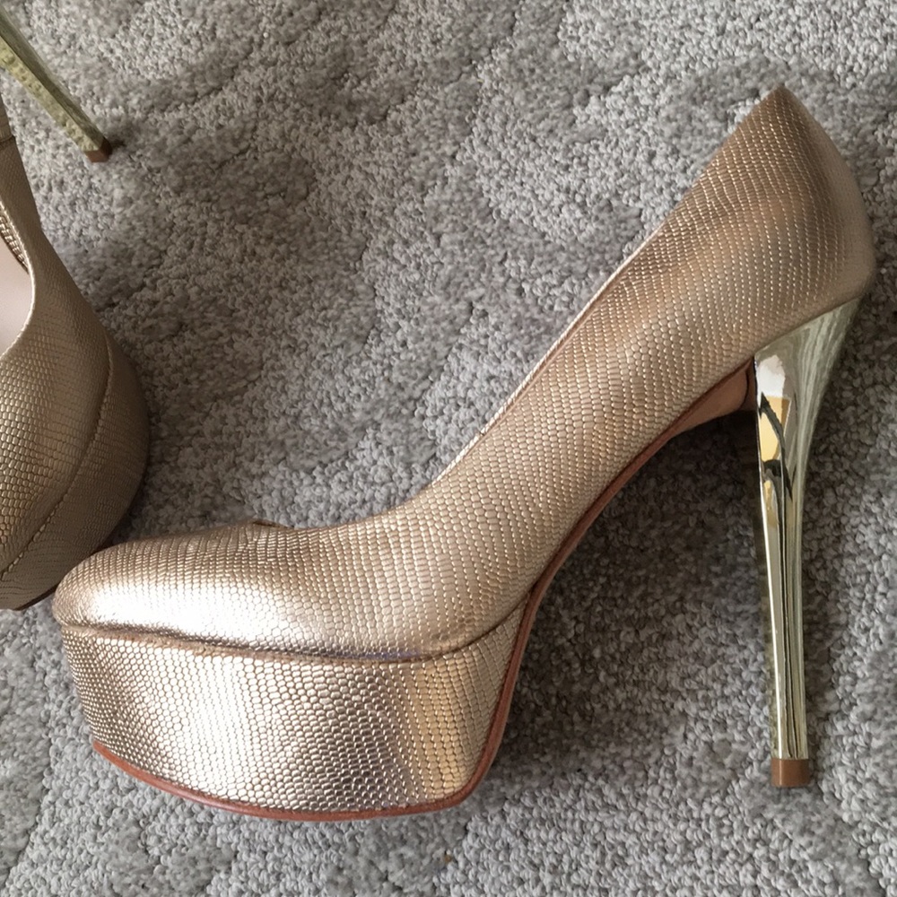 Marciano Gold Platform Heels